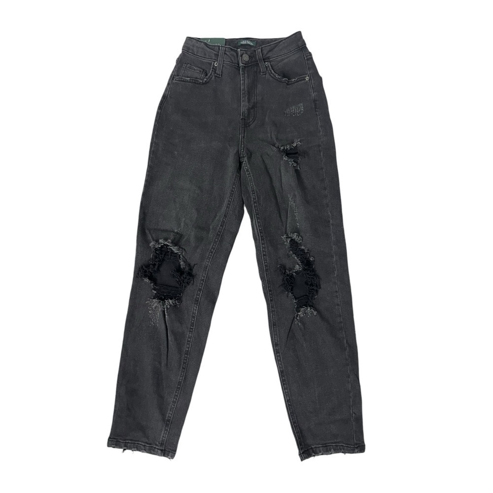 NWT Wild Fable Super High Rise Tapered Black Wash Jean - Size 00